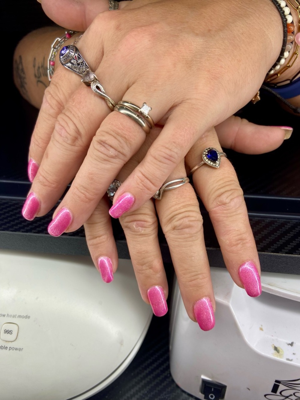 Pink Shimmer Gel Nail Set